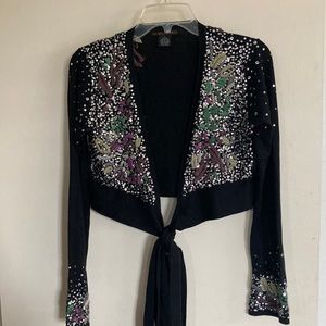 Embellished Vintage wrap around midriff blouse unused.